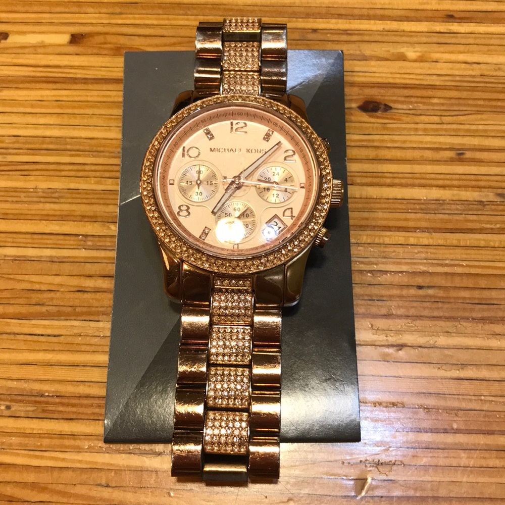 Rose gold MK Watch
